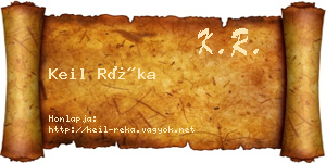 Keil Réka névjegykártya